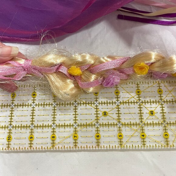 Disney Parks Authentic Purple Princess Hat With Veil & Tangled Repunzel Braid - Picture 5 of 15